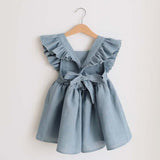 Linen suspender dress