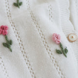 Embroidered thin knitted cardigan