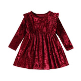 Solid Lace Velvet Dress