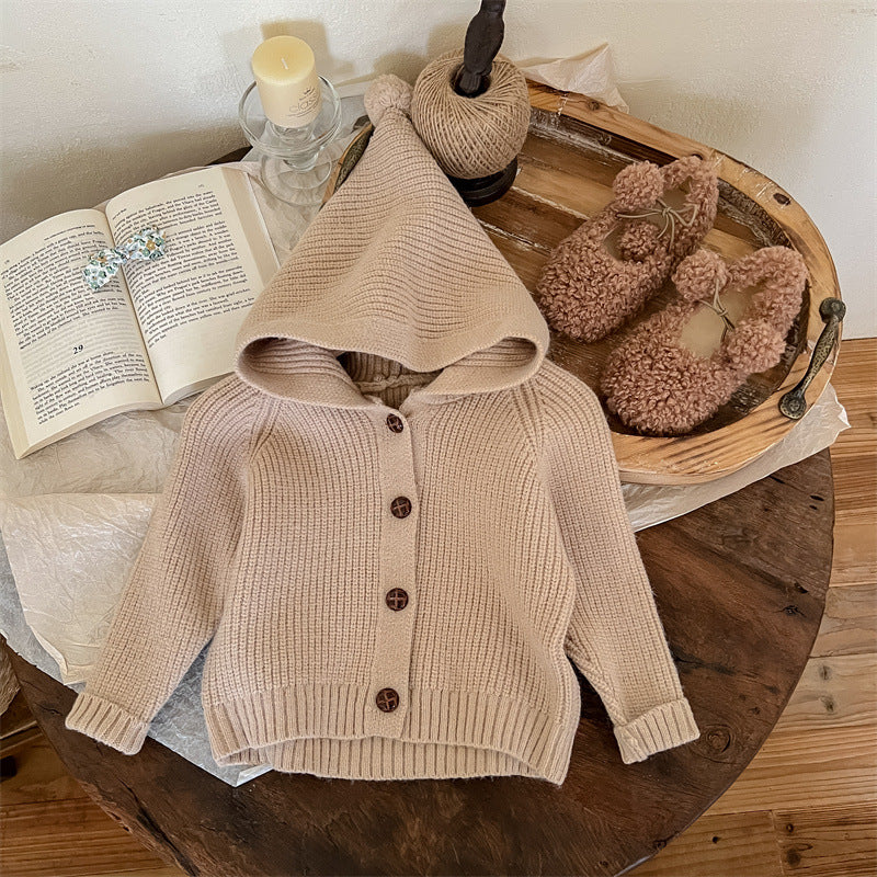 Hooded Knitted Cardigan