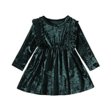 Solid Lace Velvet Dress