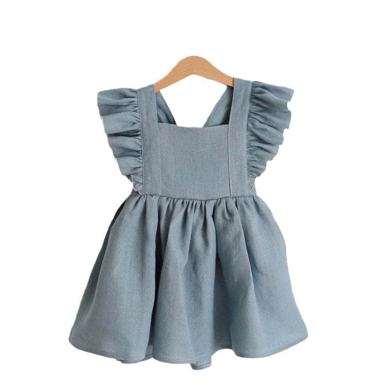 Linen suspender dress