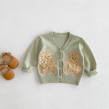 Embroidered Bear Knitted Cardigan