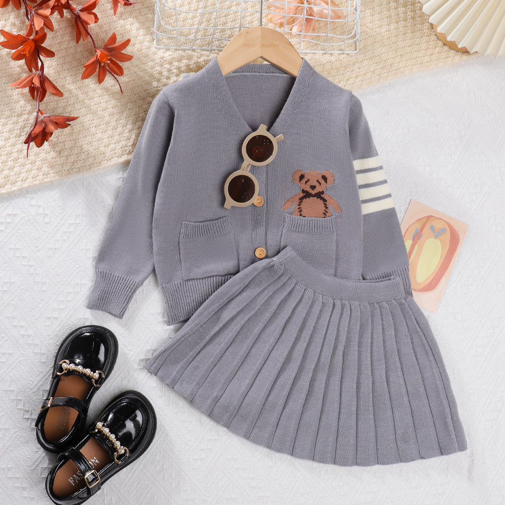 Bear knitted two piece set